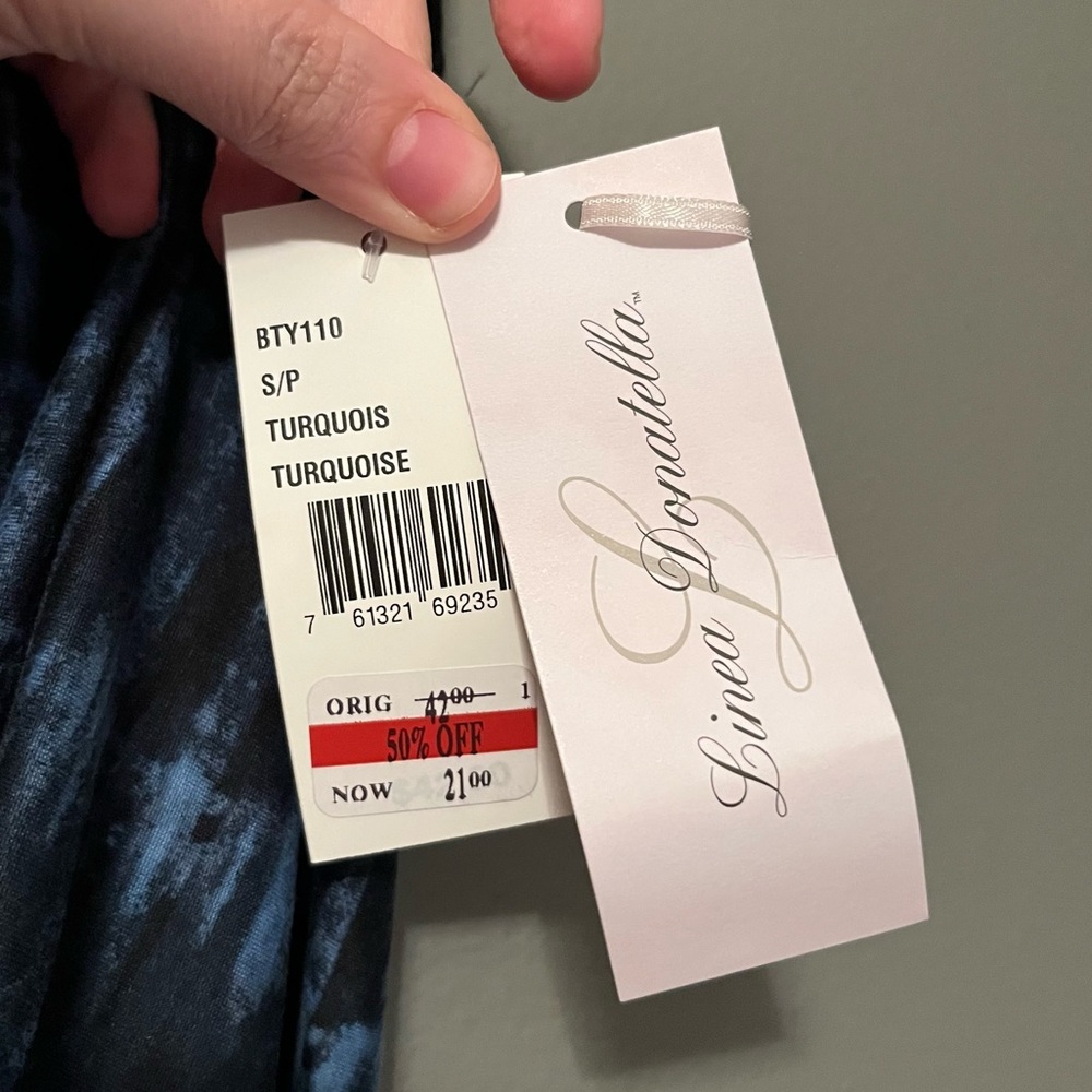 NWT Linea Donatella Sz Small Turquoise Tie Die Nightie! - Picture 3 of 8